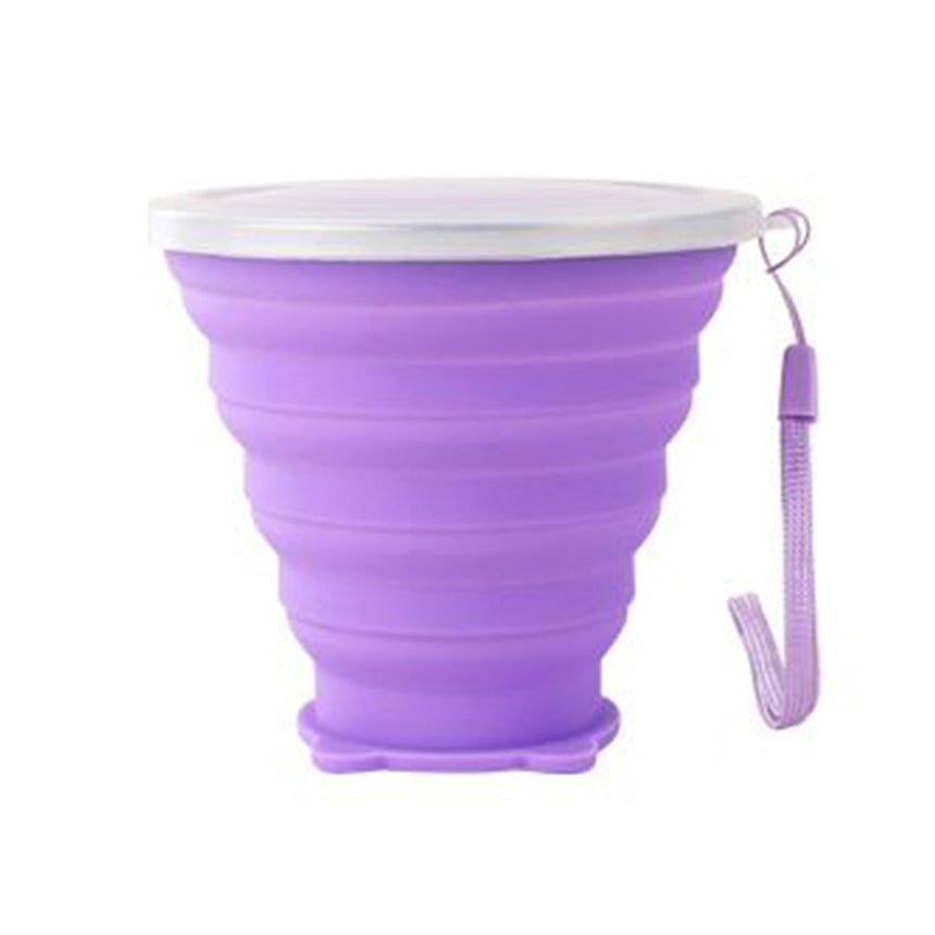 Portable Collapsible Silicone Cups with Lids
