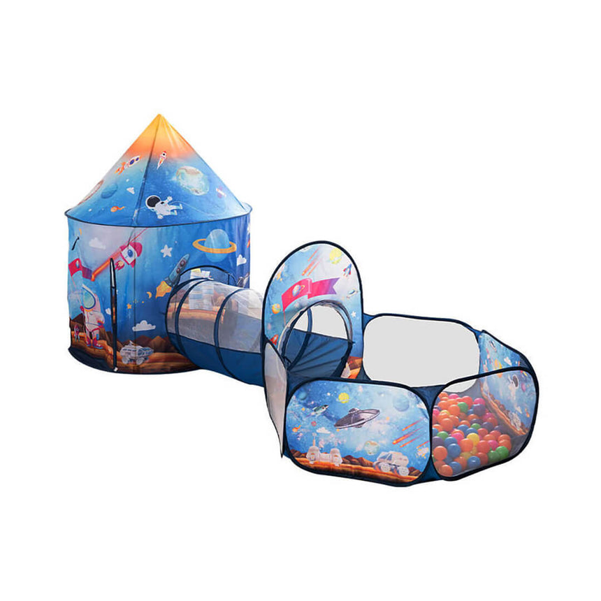 Portable Foldable 3 in 1 Kids Tent - Space & Planets Theme