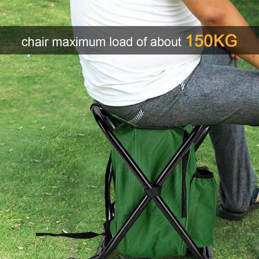 Portable Folding Camp Chair with Built-In Cooler Bag