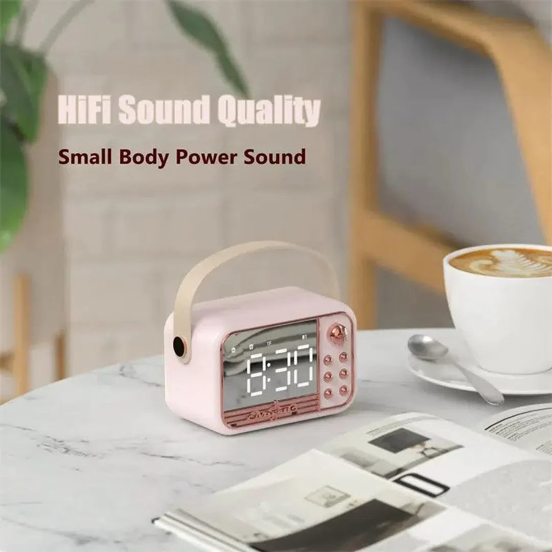 Portable mini Retro Speaker Alarm Clock