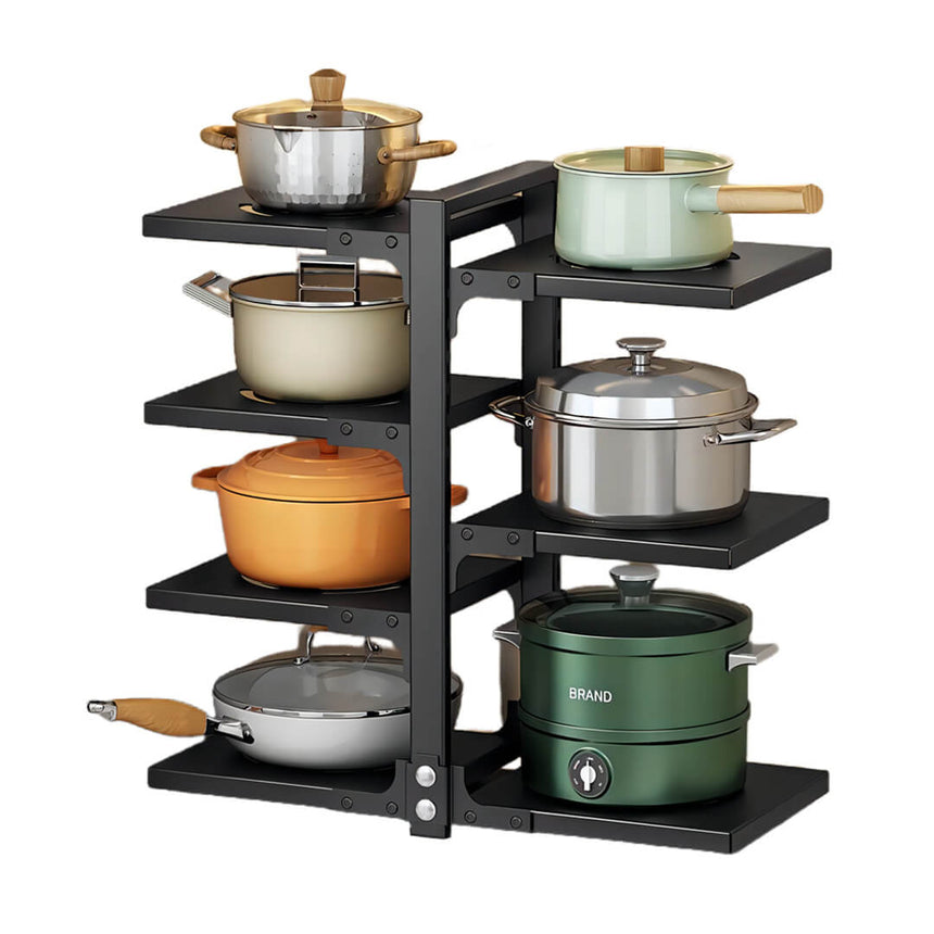 Rustproof adjustable carbon steel pot organizer shelf