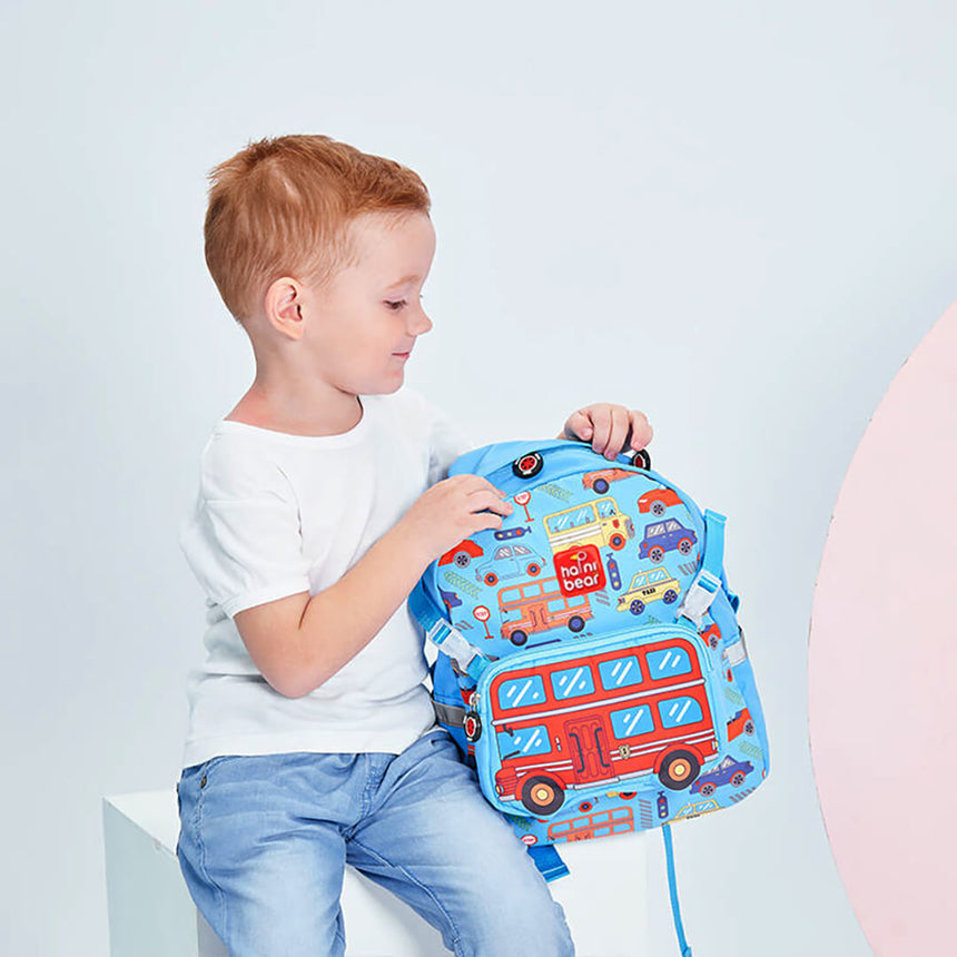 Kids Cartoon Cars Backpack & Lunch Shoulder Bag Set