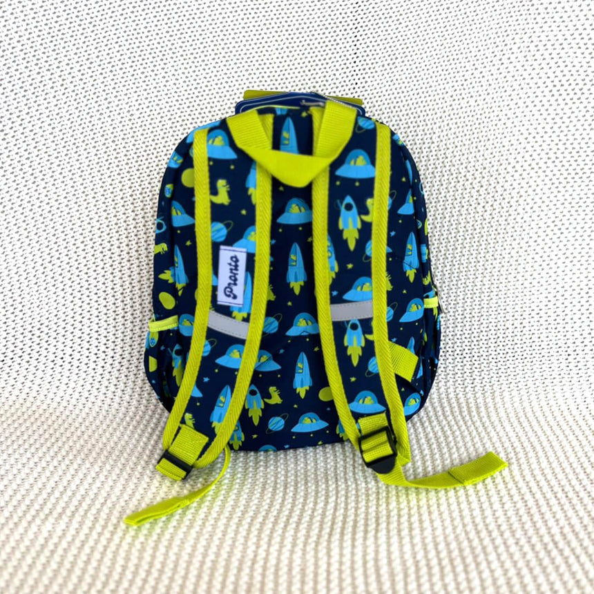 Pronto KG backpack with cartoon astronaut, back angle