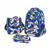 Kids Roblox backpack set for Grades 1 to 3 with blue block design