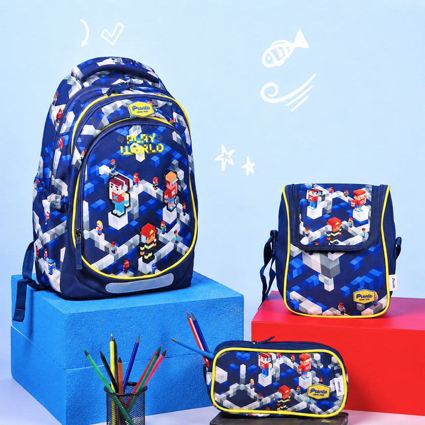 Roblox theme set backpack, a shoulder bag and a pencil case