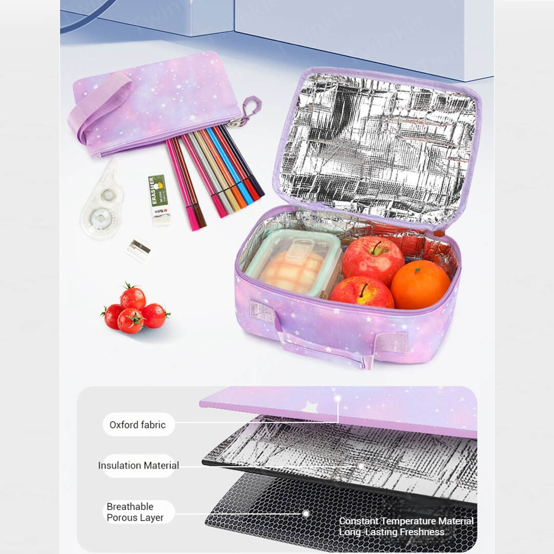 Insulated butterfly lunch bag for school 