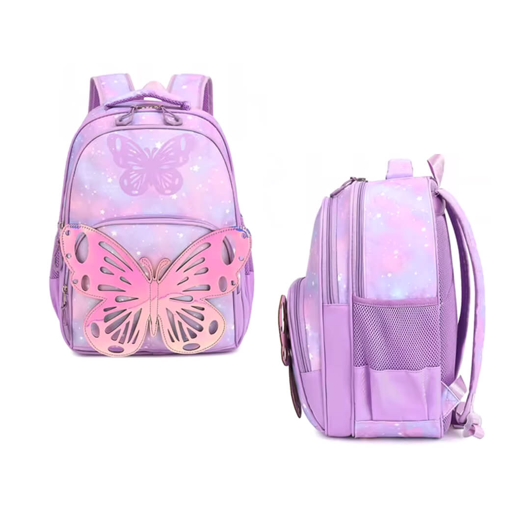 Butterfly backpack with organizer compartments