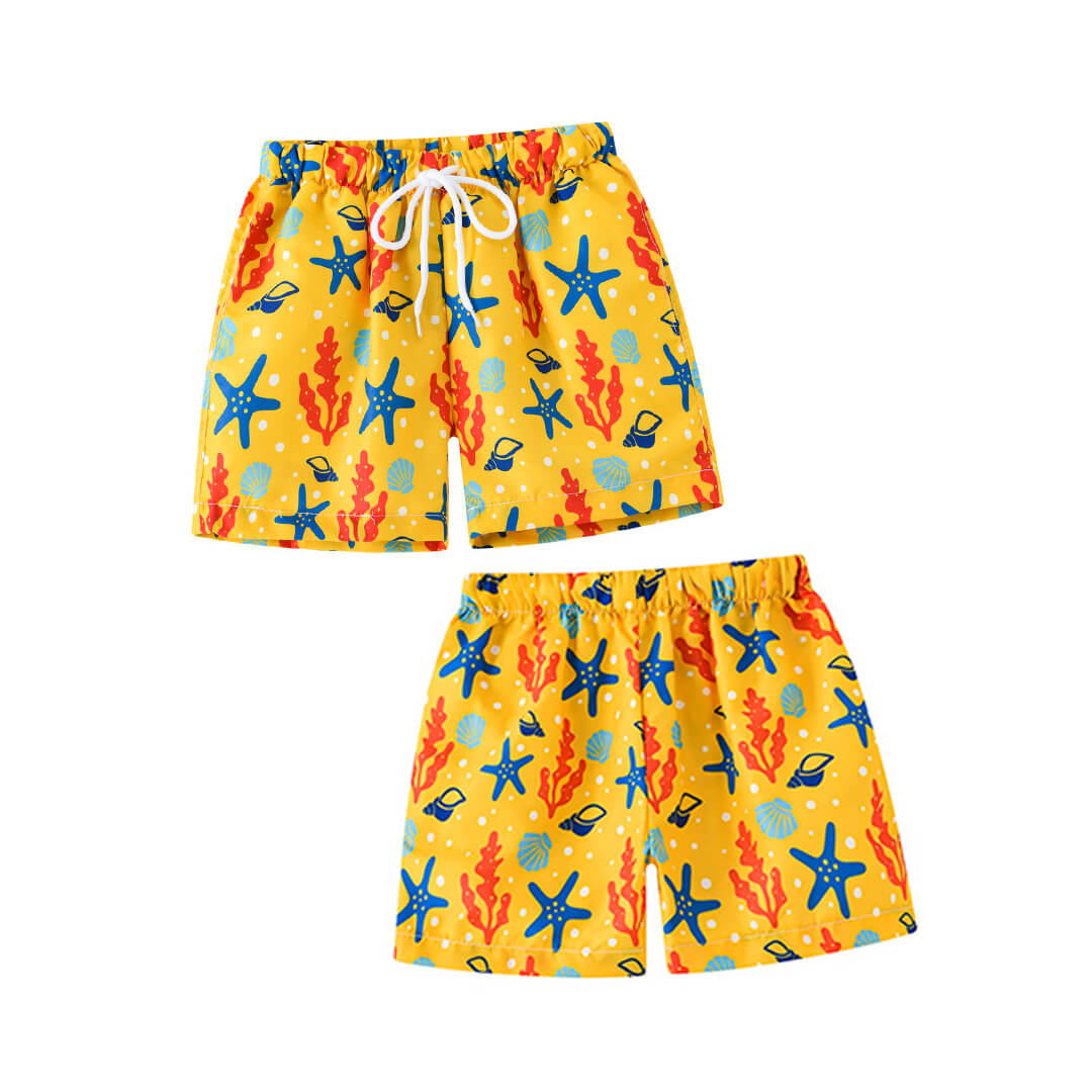 Boys sea star swim trunks quick-dry beach shorts