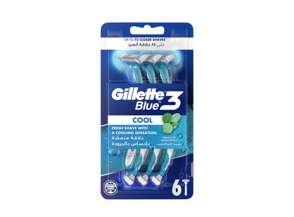 Gillette Blue 3 Cool Razors 6 Pieces