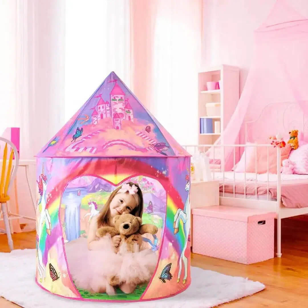 Rainbow unicorn playhouse tent for children