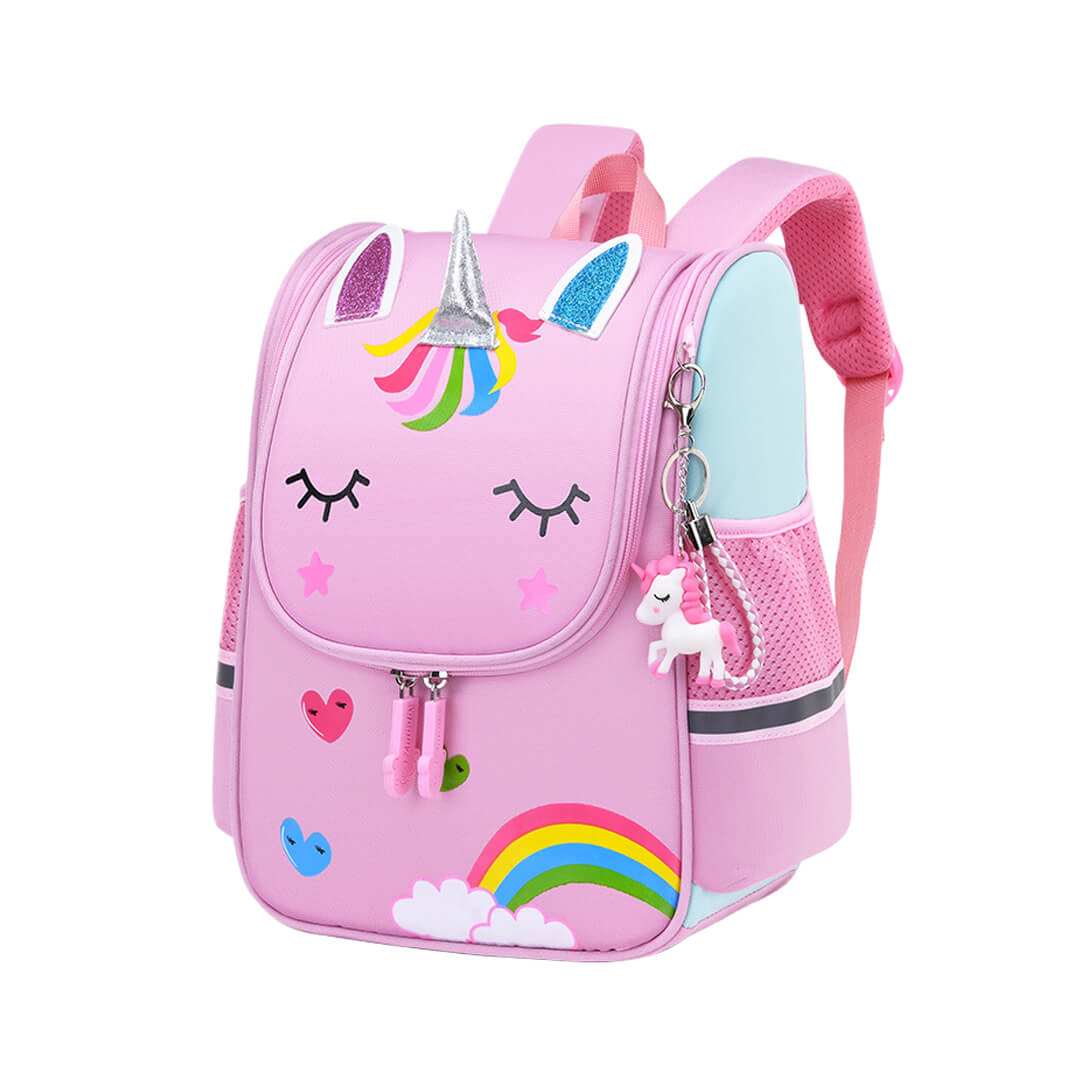 Rainbow unicorn school backpack for girls