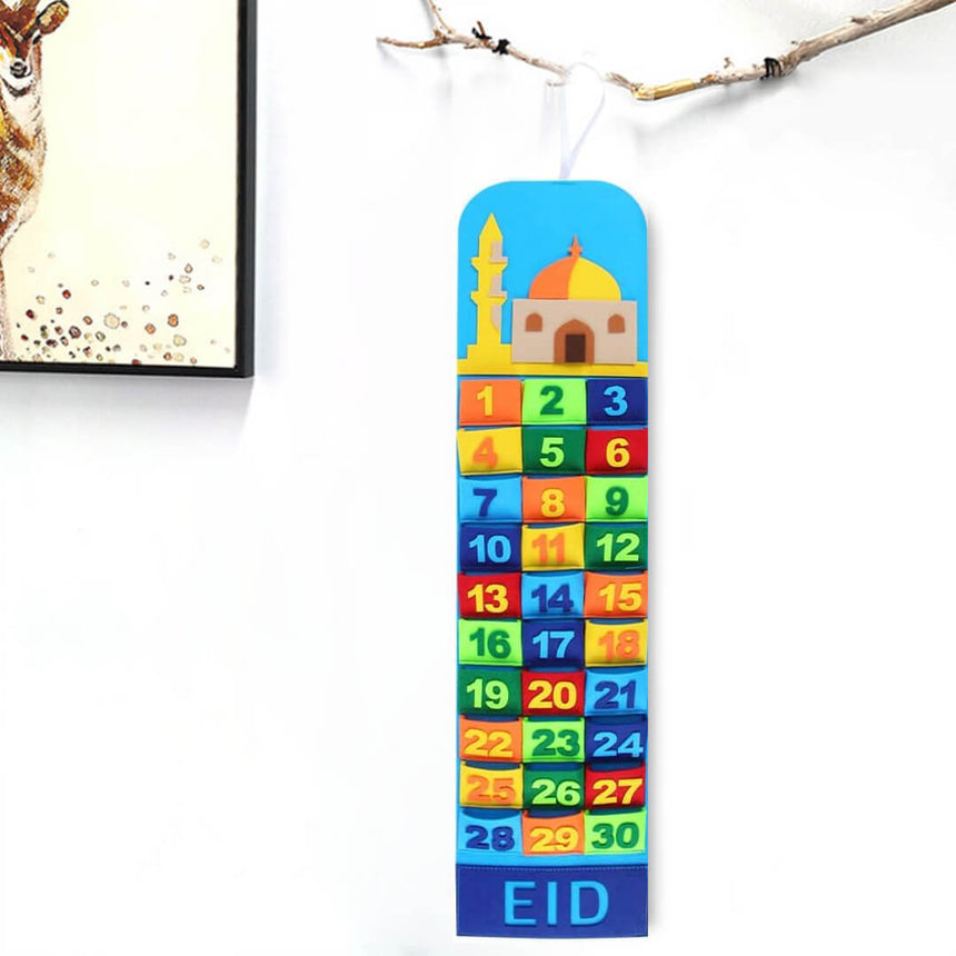 Children’s felt countdown calendar for Eid Mubarak gifts