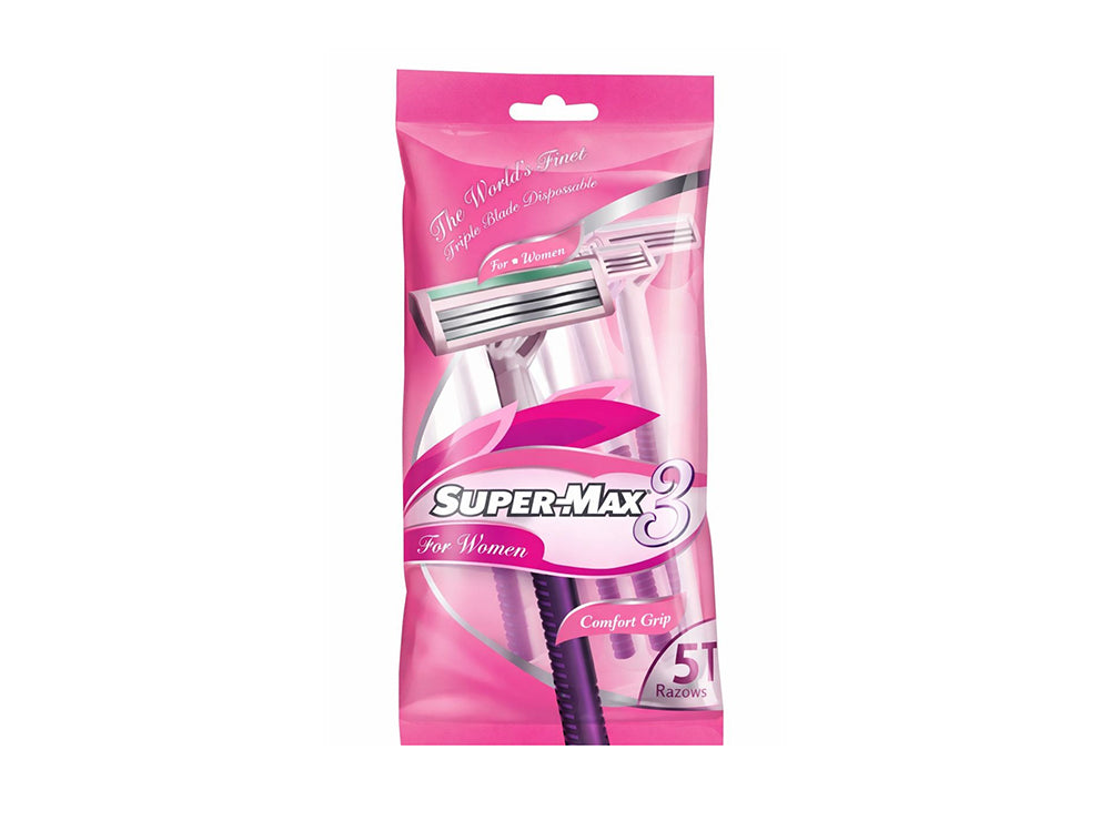Super Max Ladies Triple Blade Razors 5 Pieces