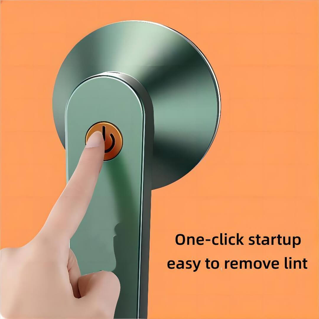 Rechargeable electric lint remover in green for clothes and sweaters