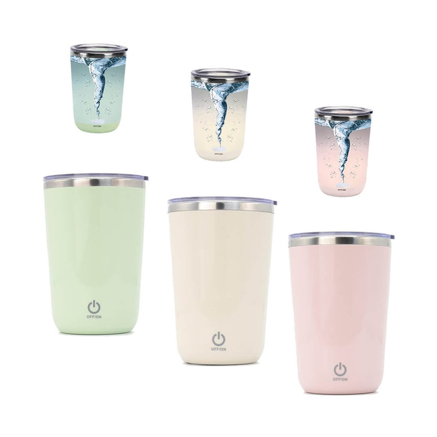 Stainless steel automatic magnetic mixing mug rechargeable