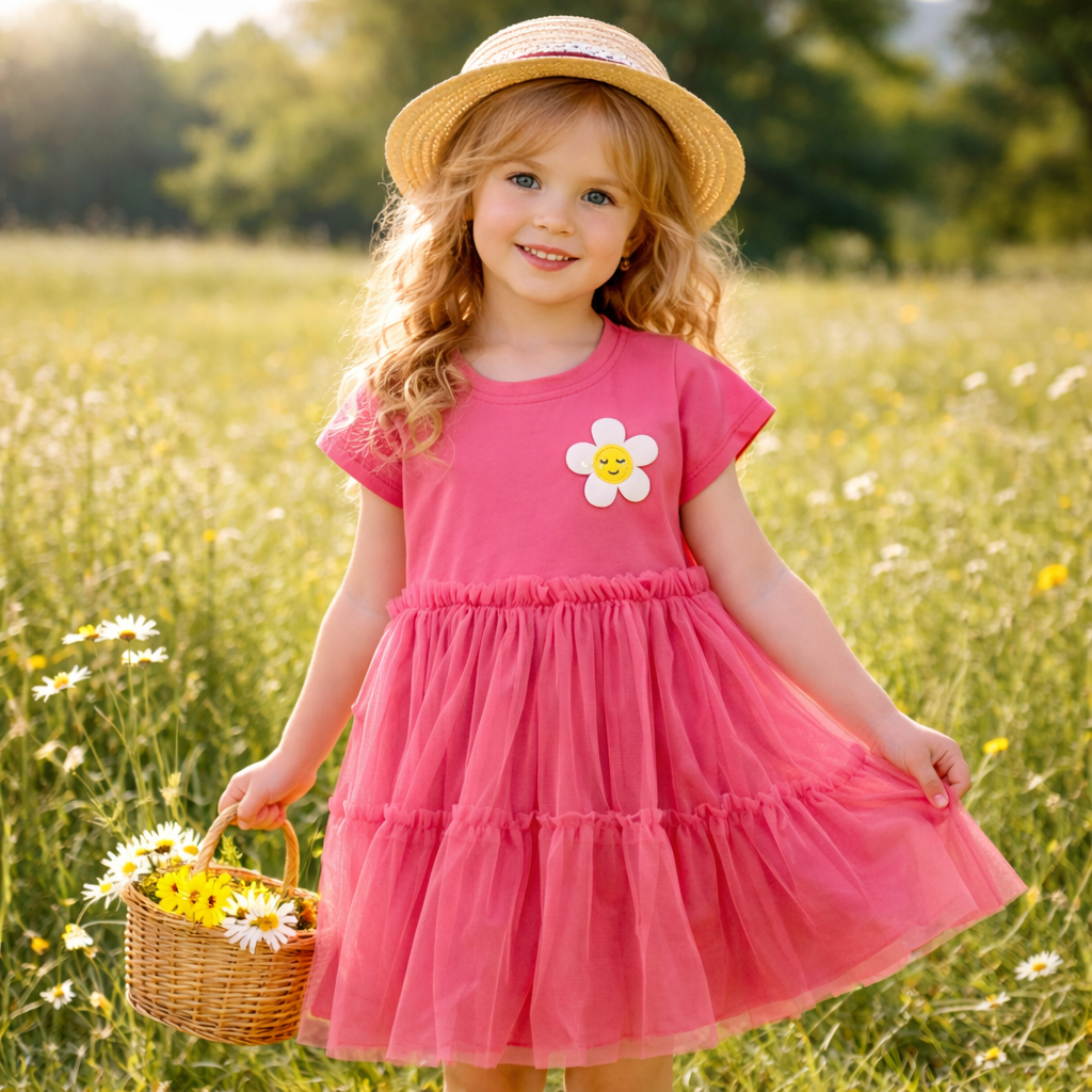 Girls’ Pink Summer Dress | 4–12Y