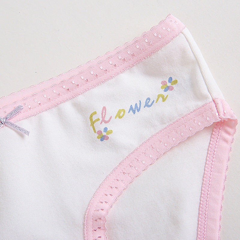 Girls Cotton Panties ( 1pc)-Pink Flower | Size 12Y