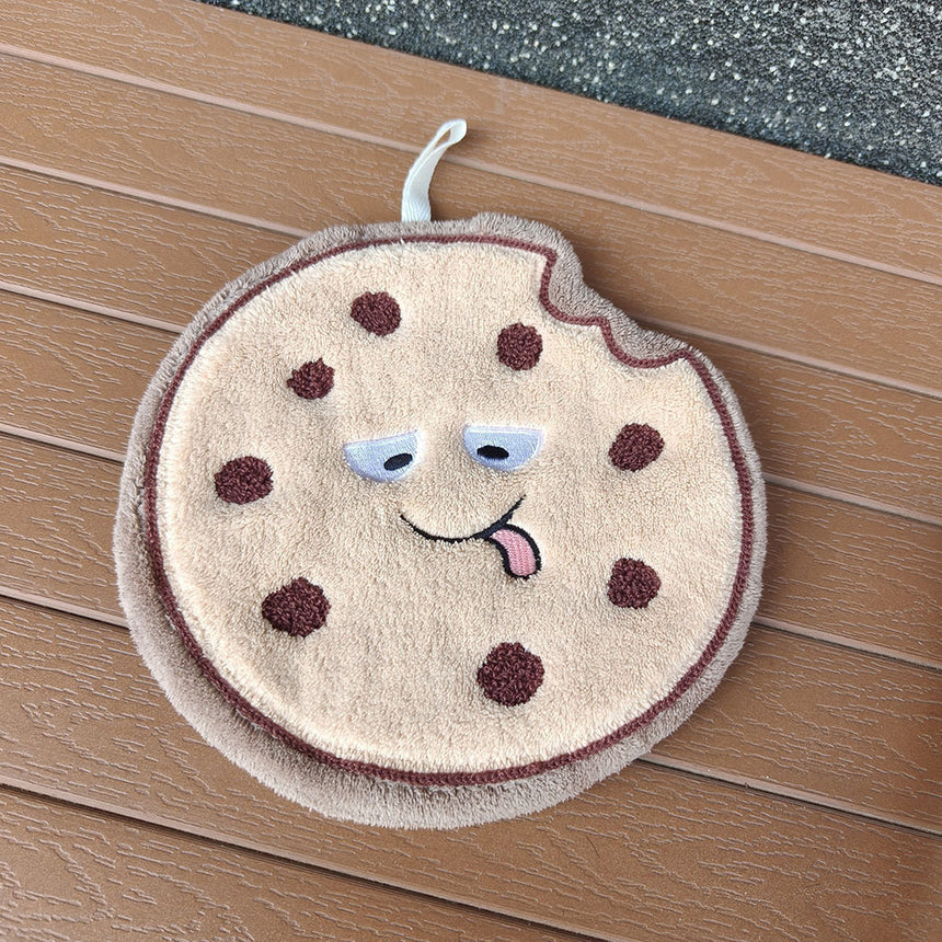 Microfiber Food Coral Fleece Hanging Hand Towel 21x19cm