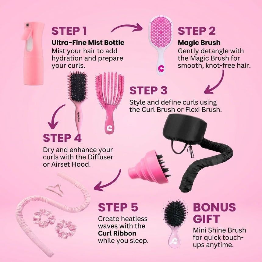 Confidella Ultimate Curl Care Pro Bundle 9 Piece Set