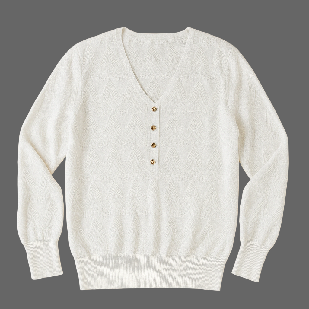 Women's White Long-Sleeve Top | One Size