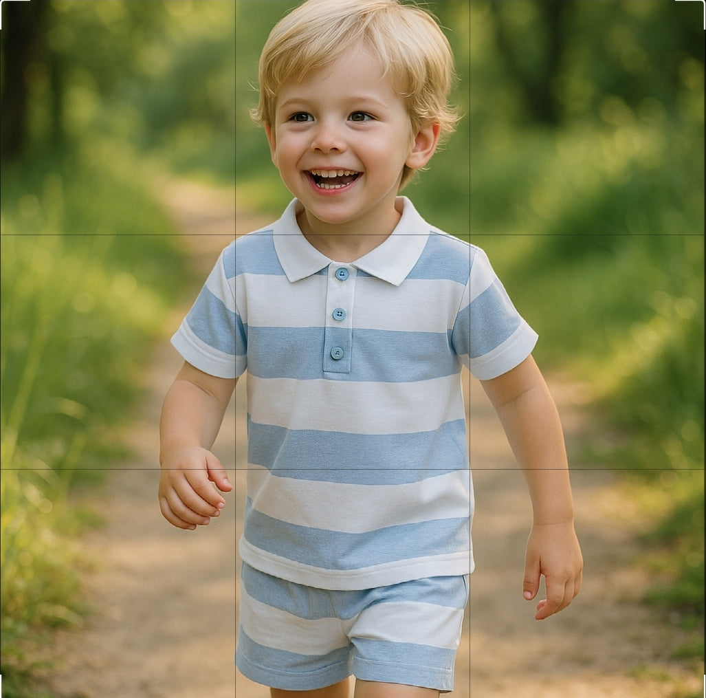 Boys’ Blue Cotton Summer Set / 6–7Y