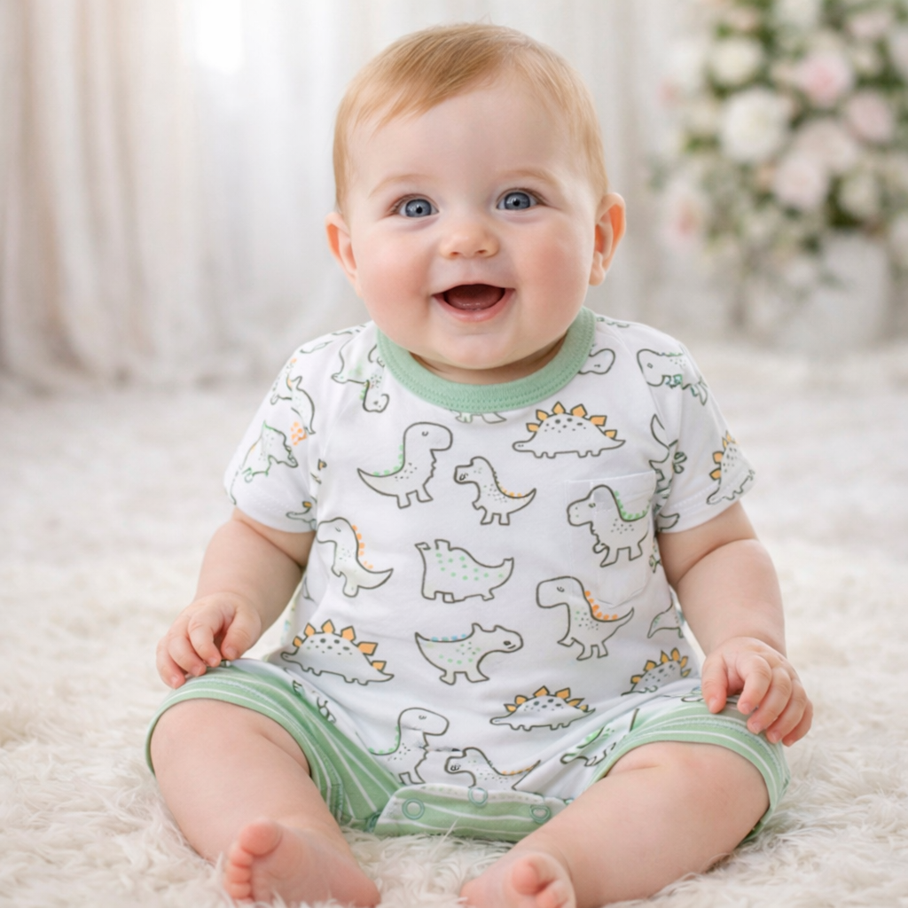 New Born Set Of 2 Pcs For Baby Boy Dinosaur 6-9m