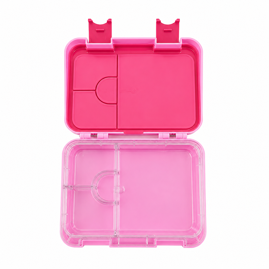 Premium Tritan Kids Lunch Box – Leakproof School Bento Box | Pink + Red