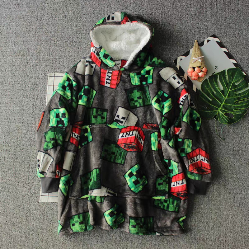 Minecraft Warm Fleece Hoodie Size 6-16Y