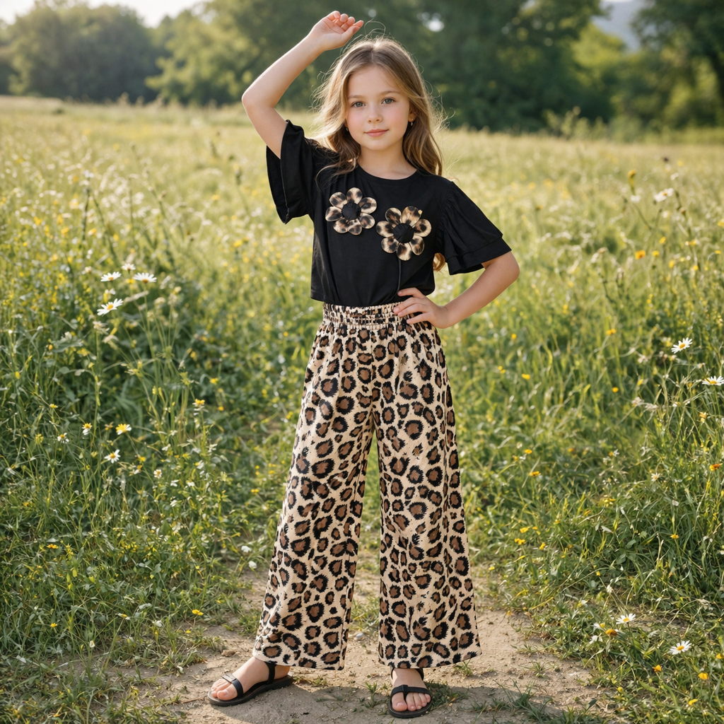 Girls’ Lion Cotton Summer Set / 3–10Y