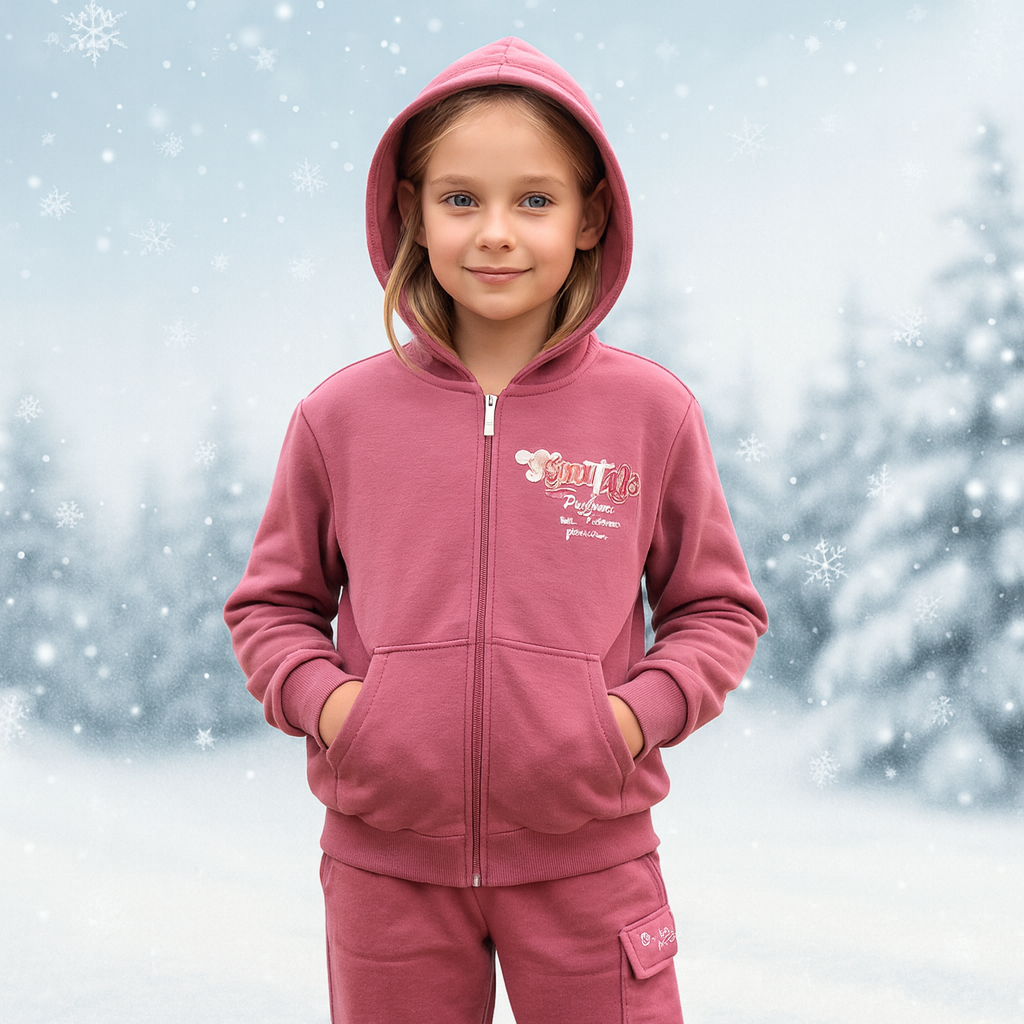 Kids’ Burgundy Fleece Outfit Set / 10–11Y
