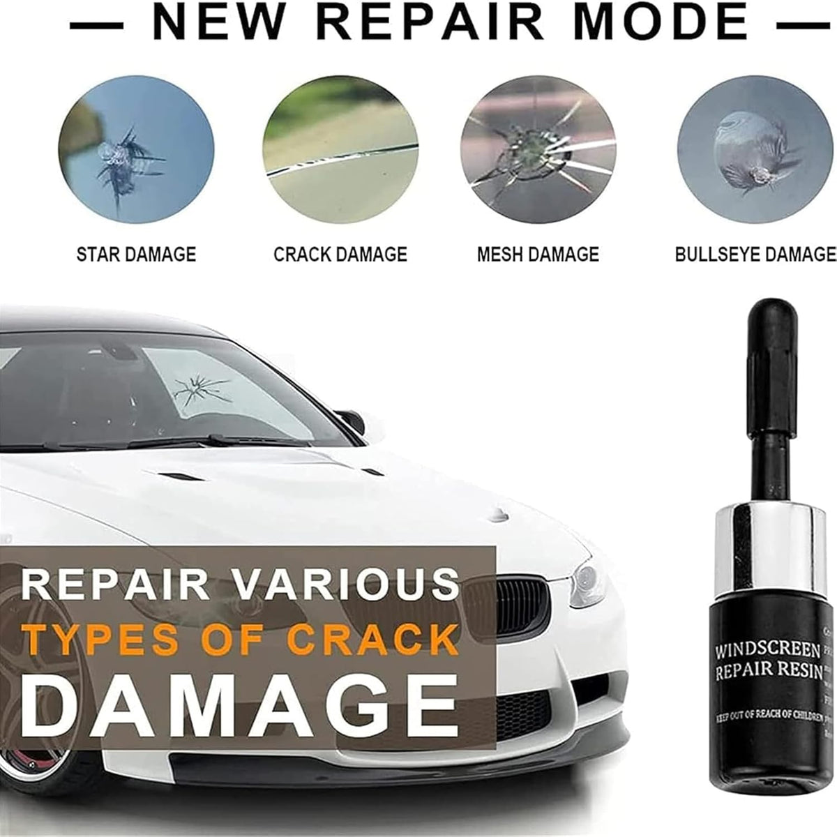 Glass Repair Windscreen Repair Resin 2 Bottles
