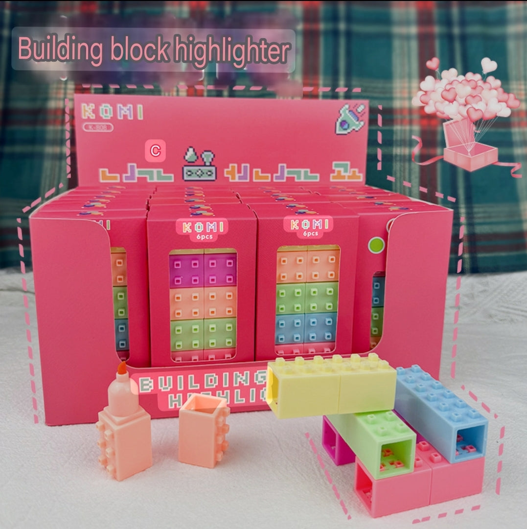 Soododo Puzzle Design Highlighter Pen Set of 6