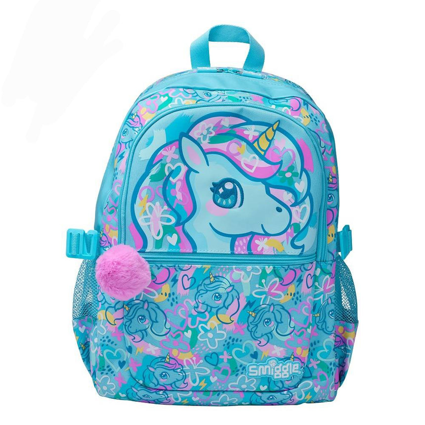 Smiggle Backpack Light Blue Unicorn | (G1–G3) | 42cm