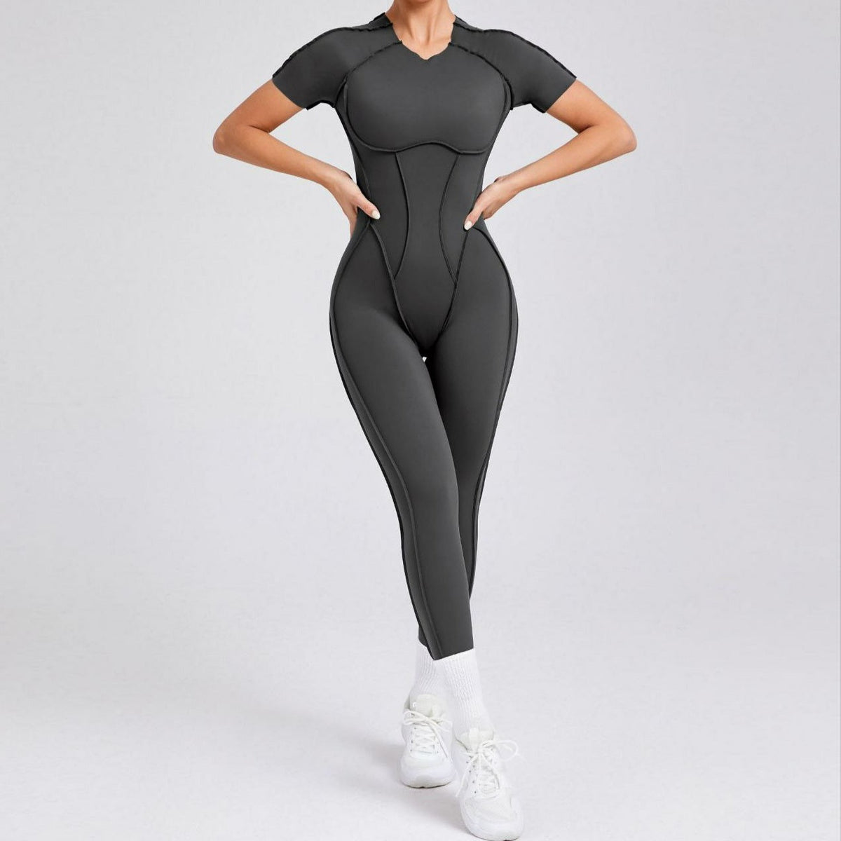 Sportswear Backless Sports Suit Short Sleeve Size L