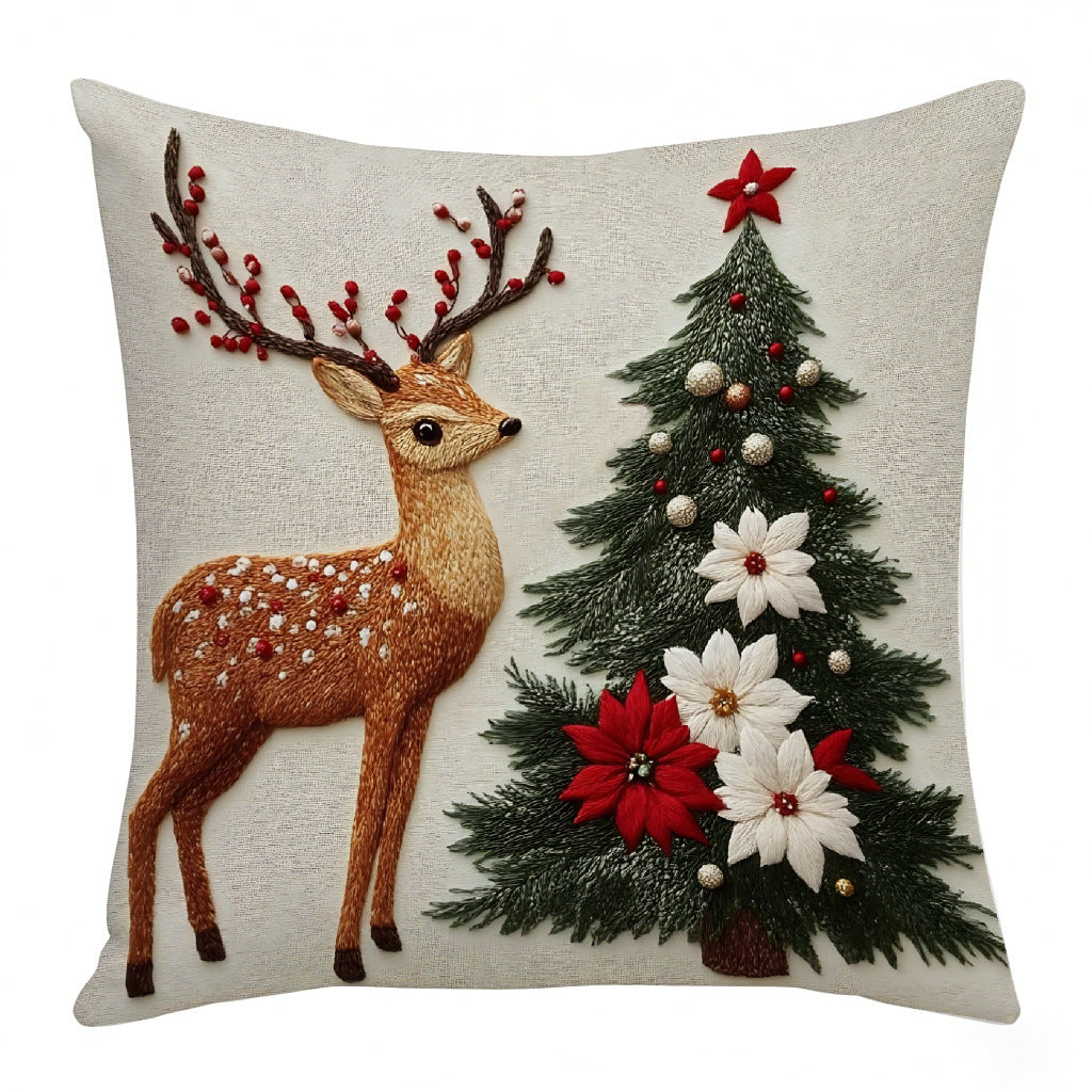 Red Christmas Decorative Cushion with Filling 45x45 cm