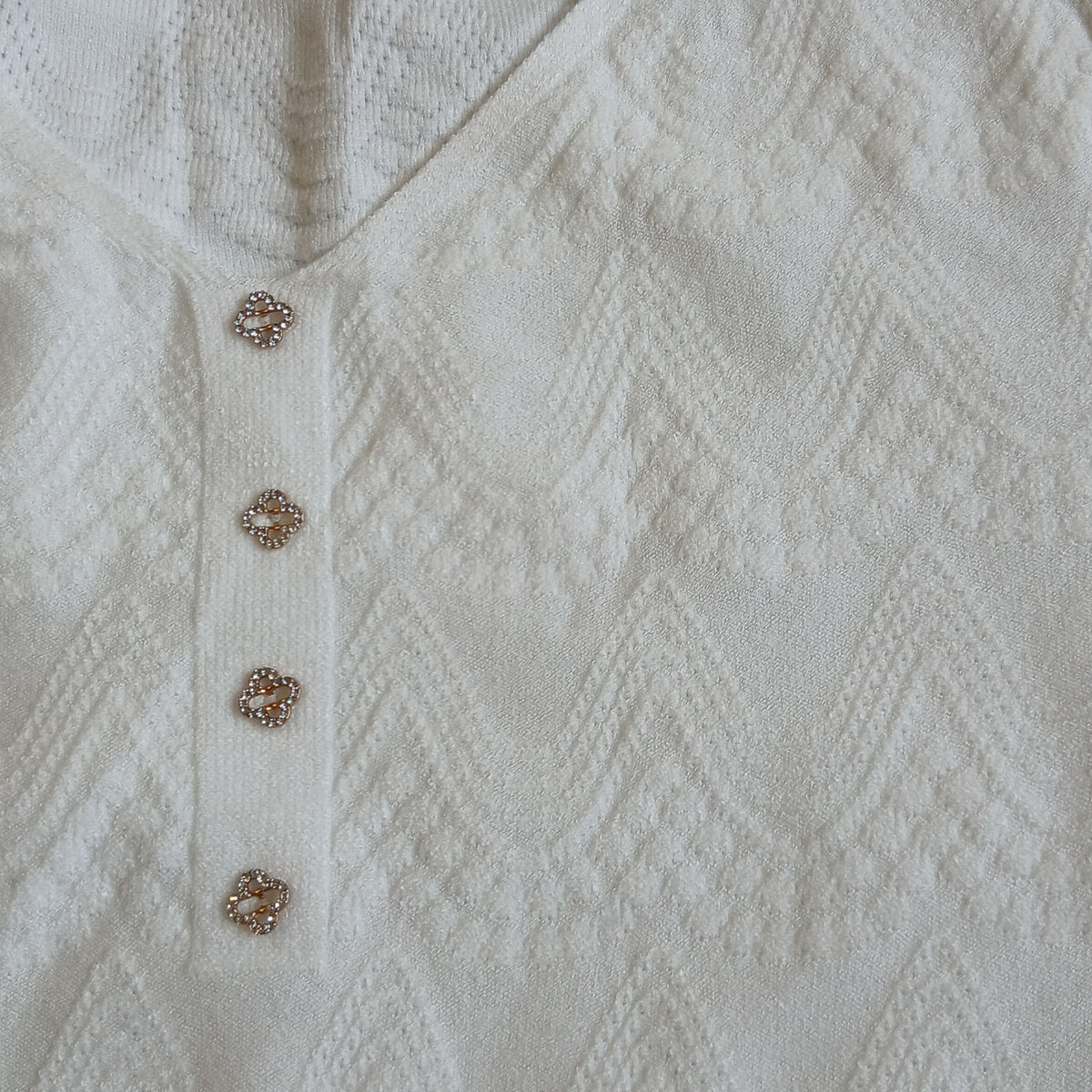 Women's White Long-Sleeve Top | One Size