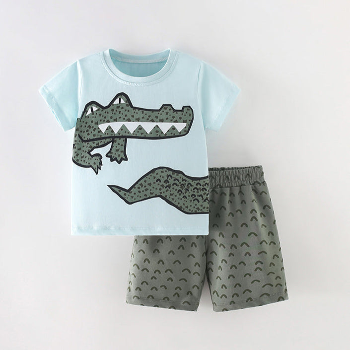 Boys’ Crocodile Cotton Outfit Set / 3–10Y