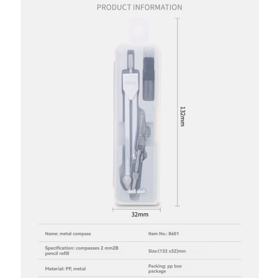 Deli Precision Compass Set for School and Drawing