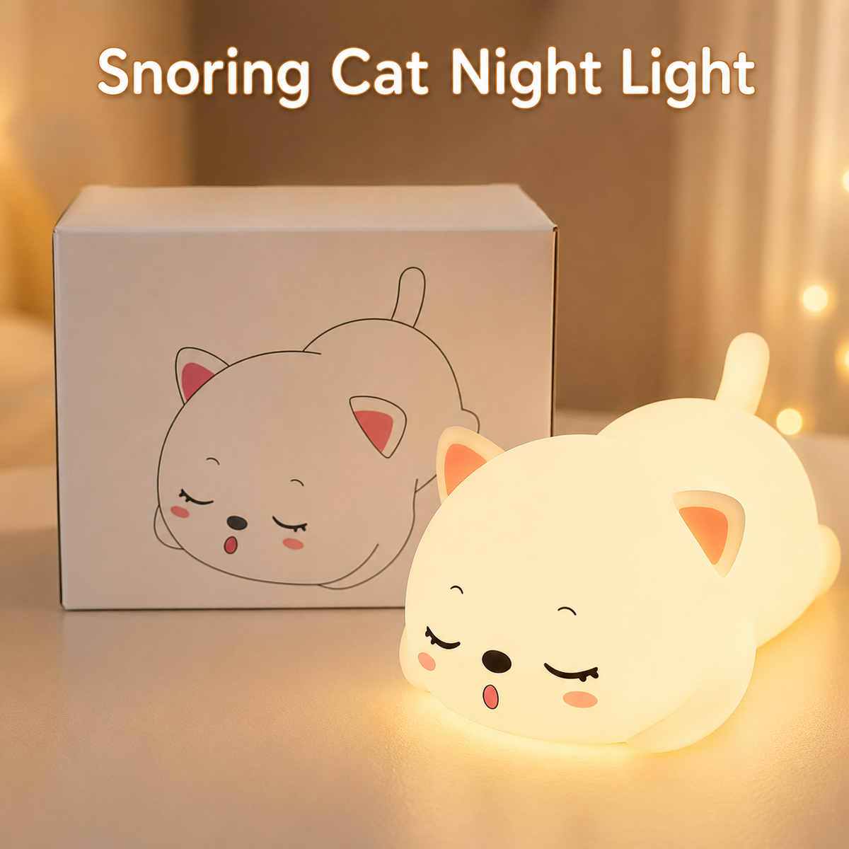Cat Silicone Night Light USB Color-Changing