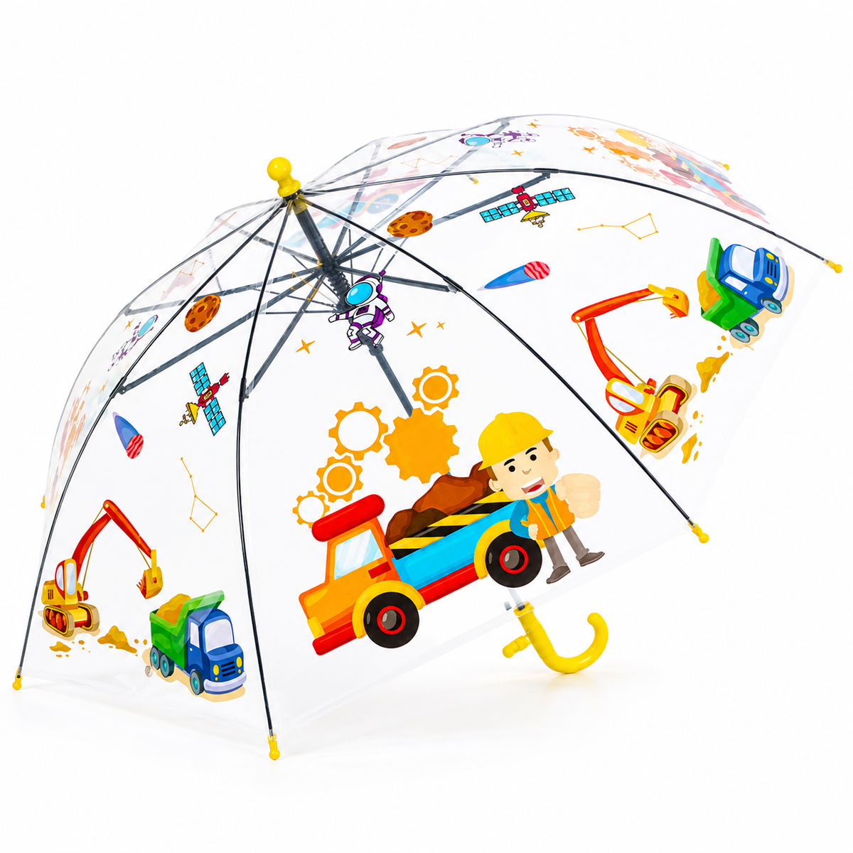 Kids Transparent Dome Umbrella – Assorted Designs, 85 cm