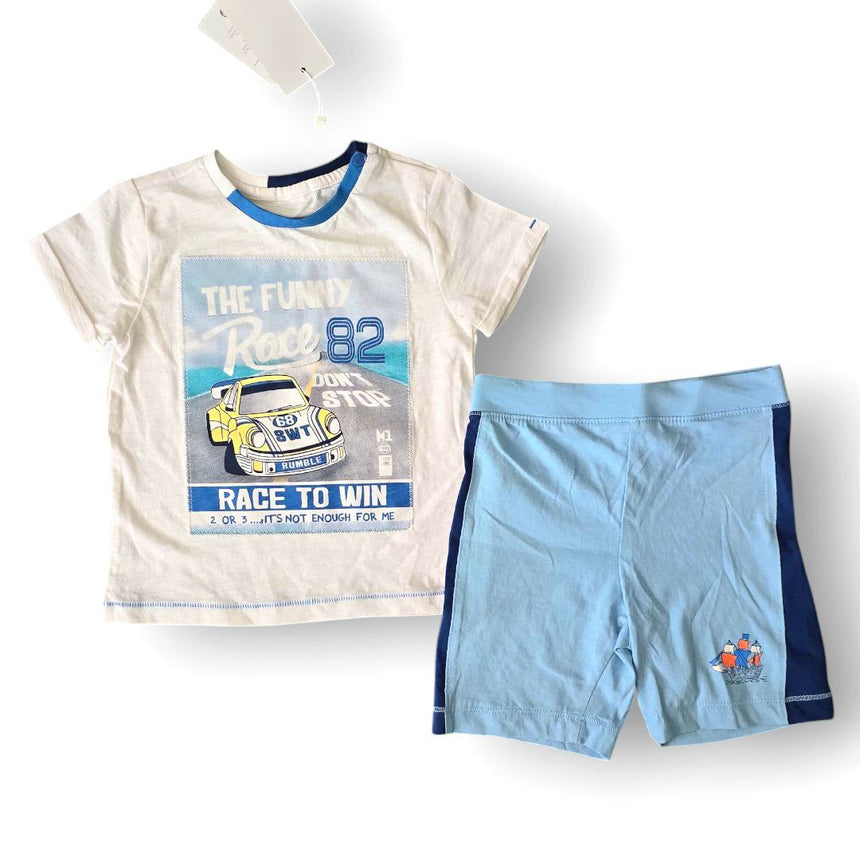 Boys’ Cotton Race Car Outfit / 12–18M