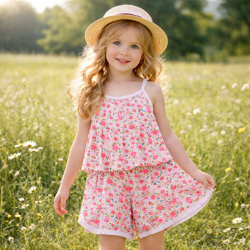 Kids’ Cotton Flower Pajama Set | 1–12Y