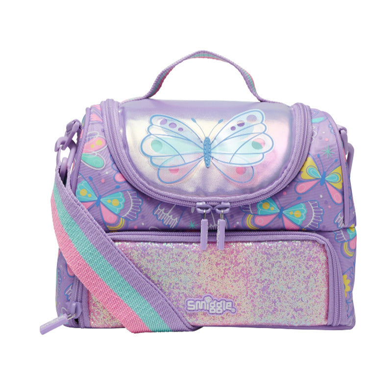 Smiggle Lunch Bag | Shoulder Straps | Butterfly | 24×18×16.5cm