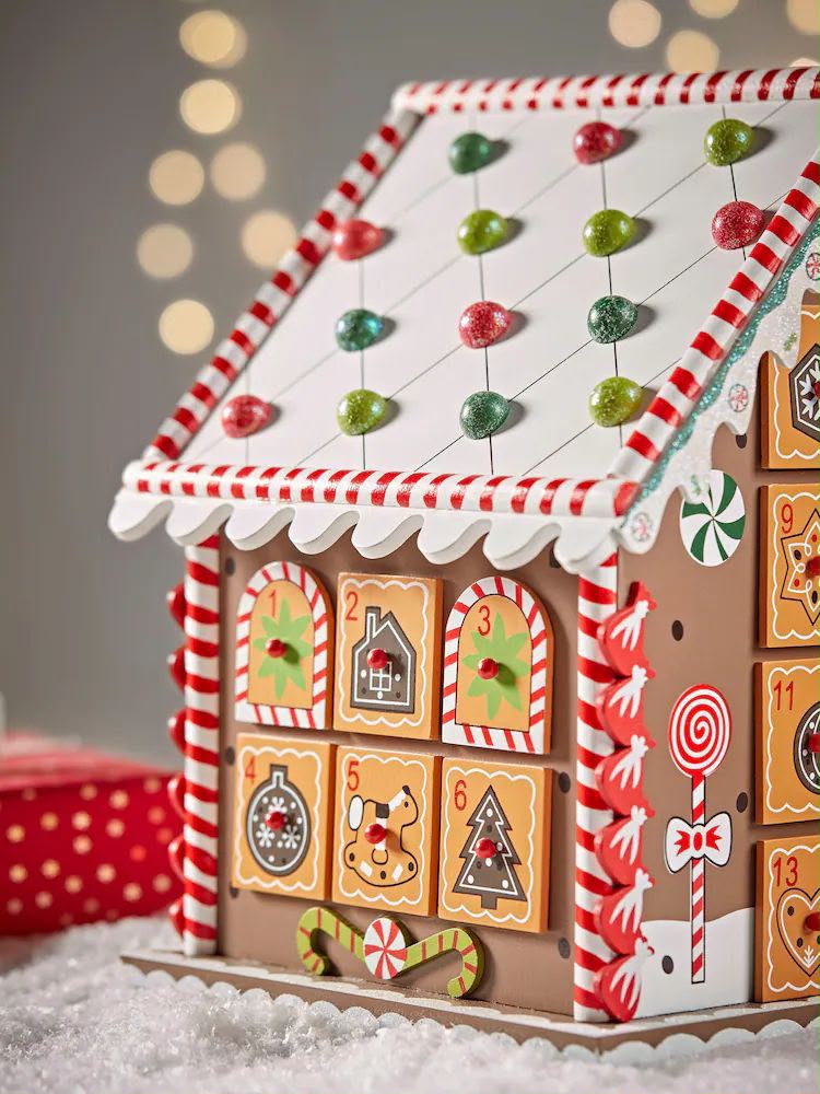 Christmas Wooden Gingerbread House Advent Calendar
