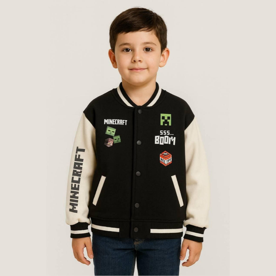 Minecraft Creeper Fleece Jacket Size 5-14y