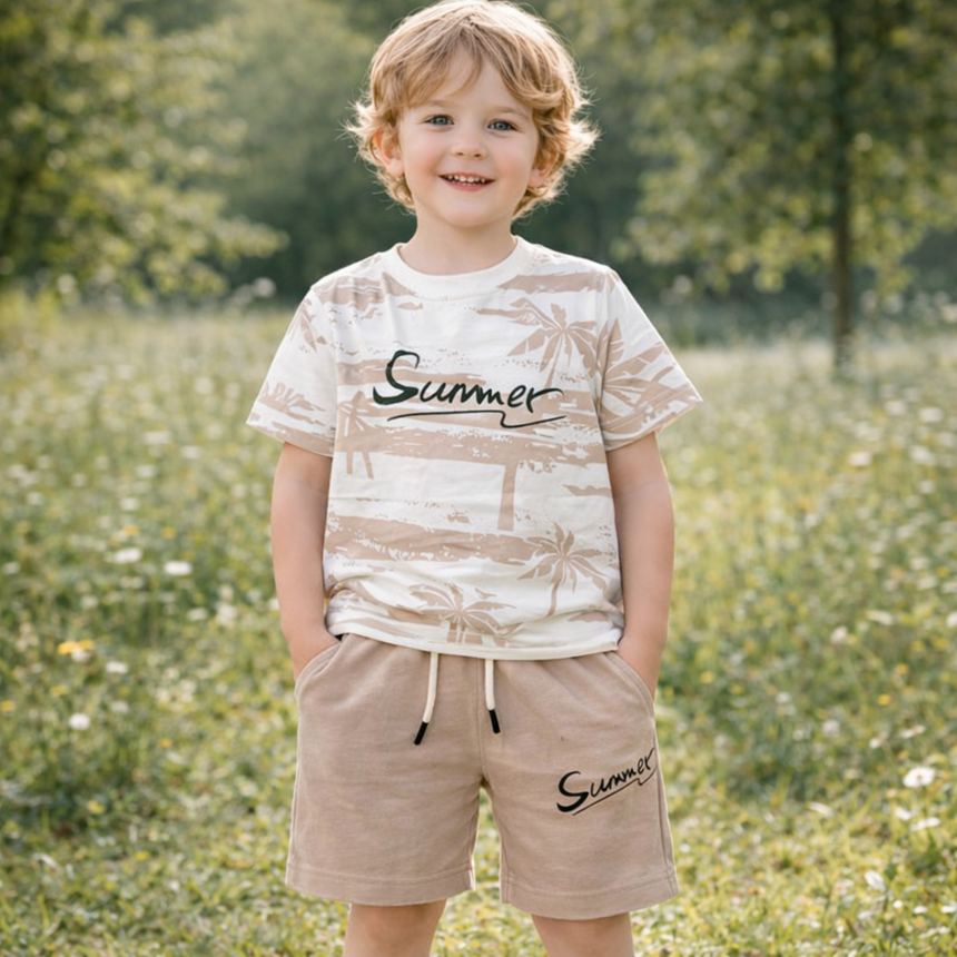 Boys’ Cotton Palm Summer Set / 5–8Y