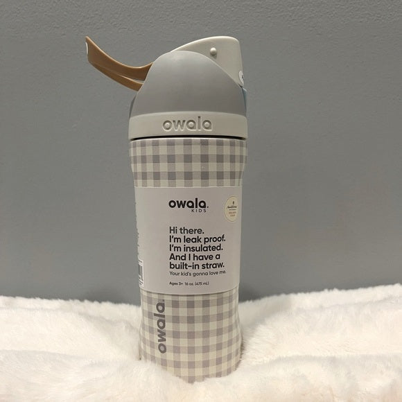 Owala Bottle Stainless Steel FreeSip Leak-proof - Grey Squares - 480 mL