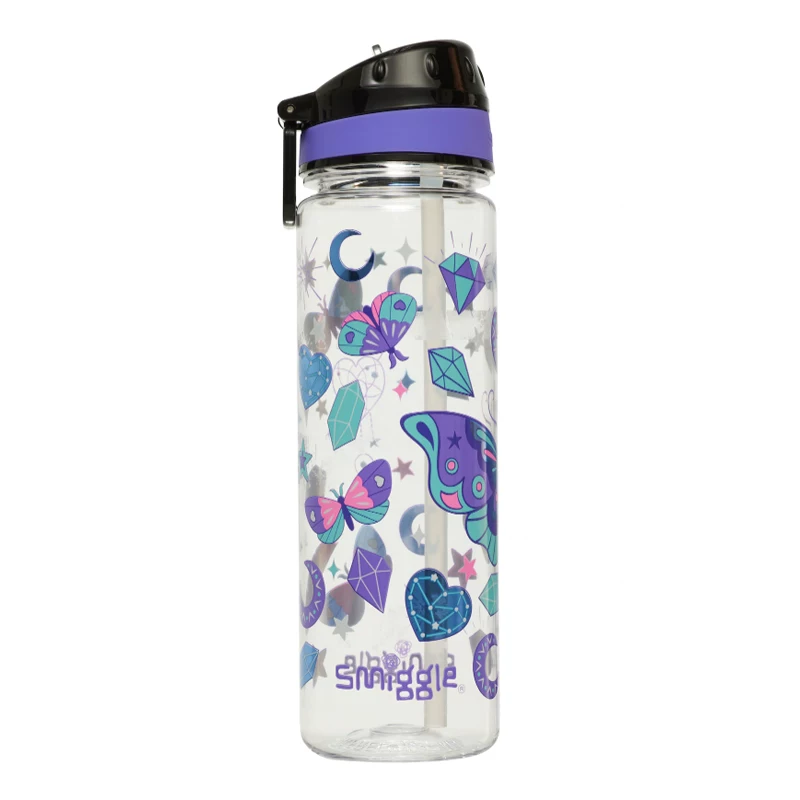 Smiggle Water Bottle Purple Butterfly 650 ml