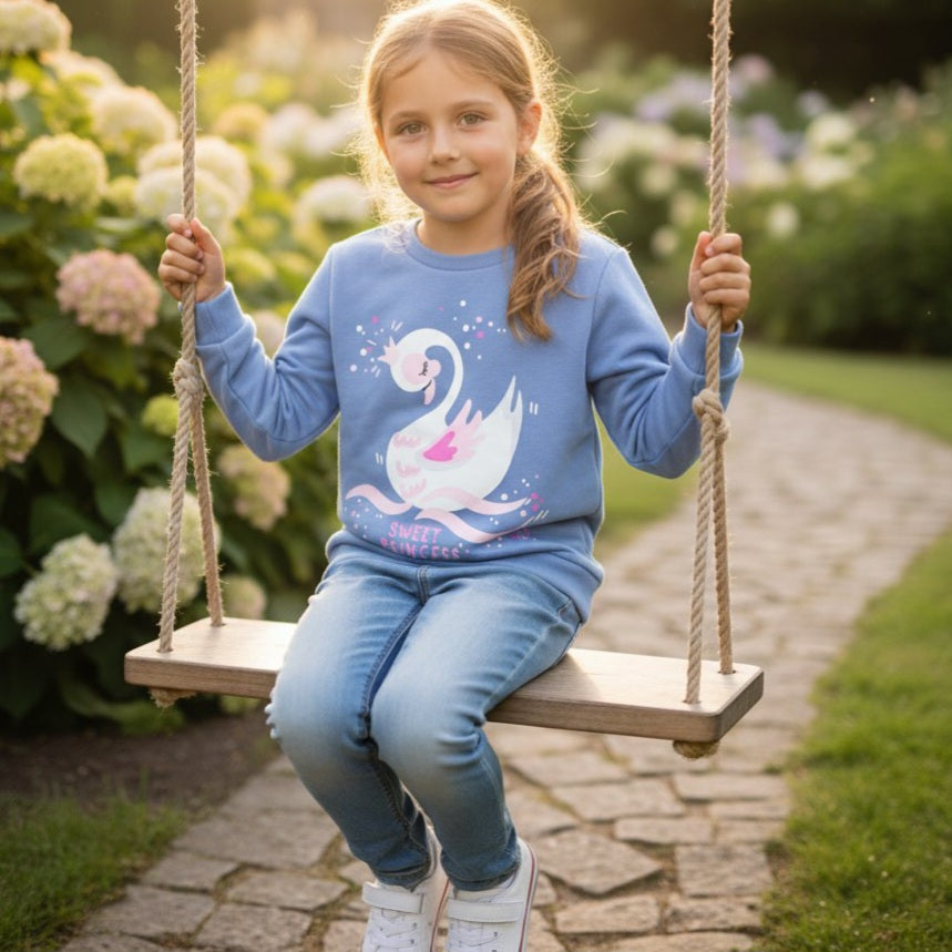 Swan Warm Fleece Top | 9–12Y