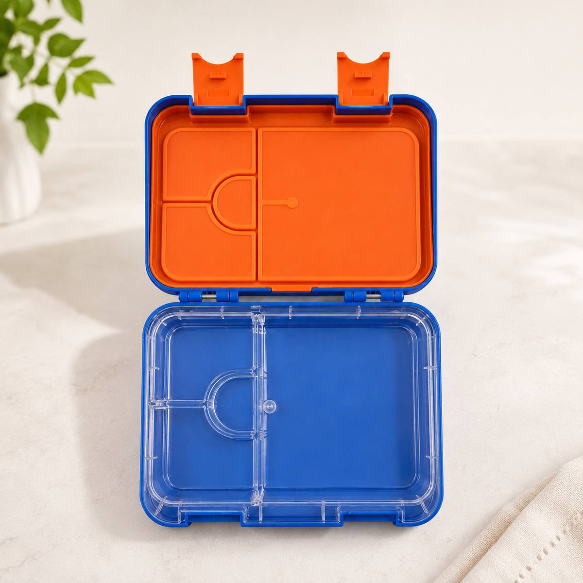 Premium Tritan Kids Lunch Box – Leakproof School Bento Box | Blue + Orange